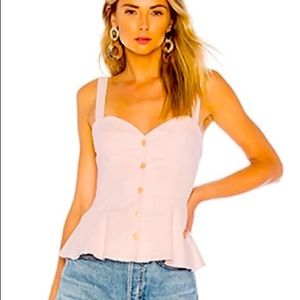 L'Academie Pink Button-Down Tank Top